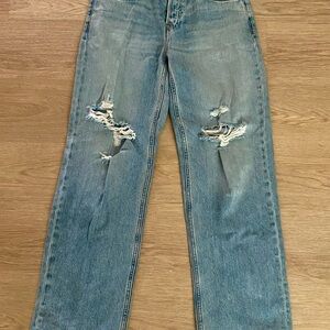 GRLFRND Low Rise Distressed Boyfriend Jeans